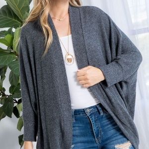 Banded Rib Sweater Cardigan